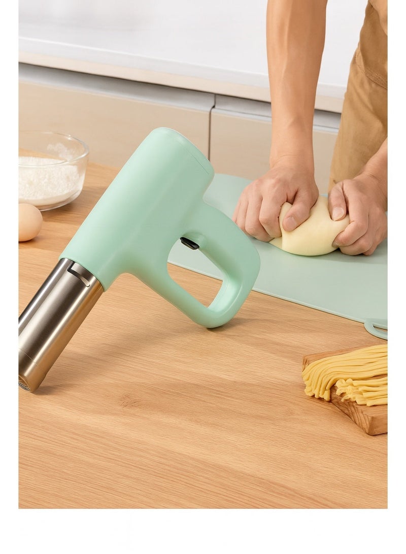 سيسلي آلة صنع المعكرونة الكهربائية اللاسلكية، مكبس نودلز يدوي قابل لإعادة الشحن من الفولاذ المقاوم للصدأ 304، 5 قوالب خلال 30 ثانية، مسدس معكرونة محمول - Image 3